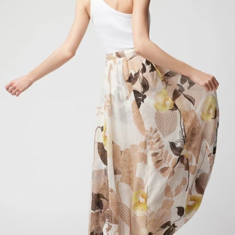 White House Black Market Whimsical Flora Maxi  A-Line Skirt - Picture 4 of 8
